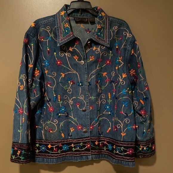 New Direction Vintage Jean Embroidered Jacket - Picture 2 of 11